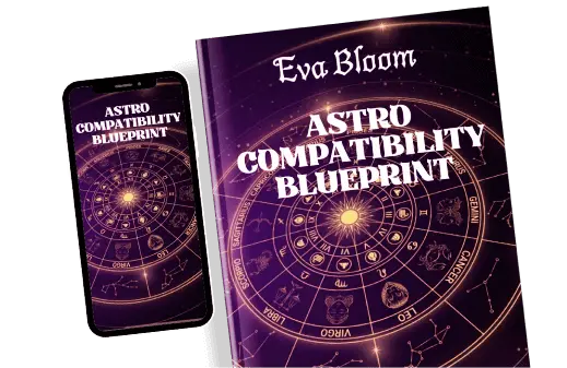 Astro Compatibility Blueprint free bonus digital guide showing zodiac wheel and astrological compatibility insights